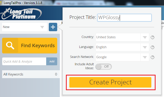 create-project-ltp-keyword-research
