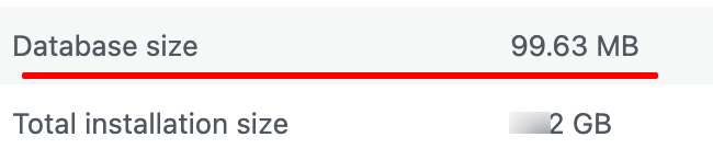 Database Size After Optimization