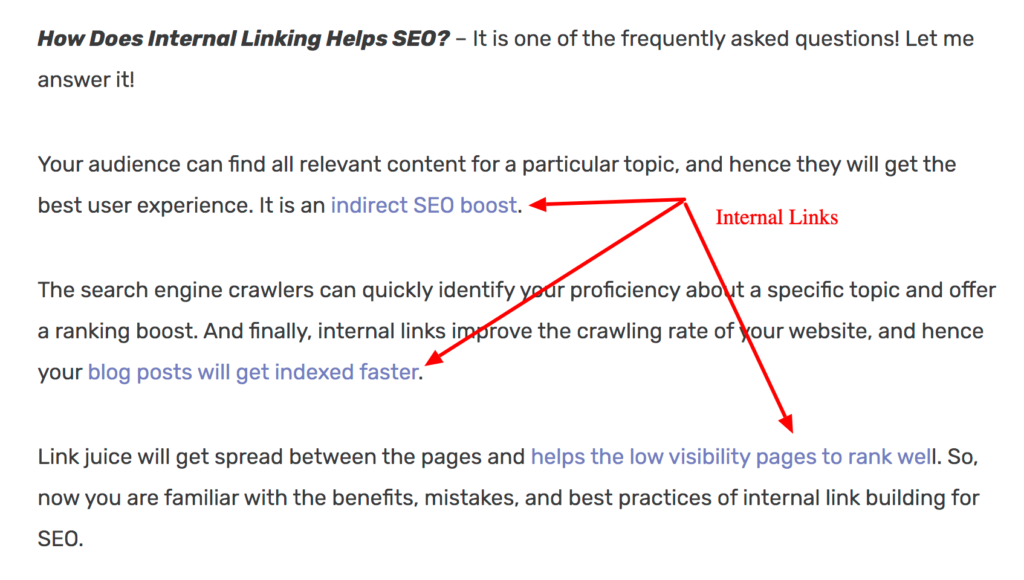 importance of internal links in seo