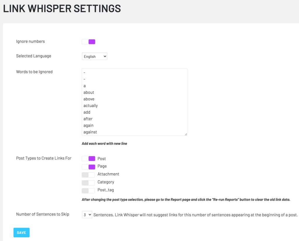 link-whisper-free-settings
