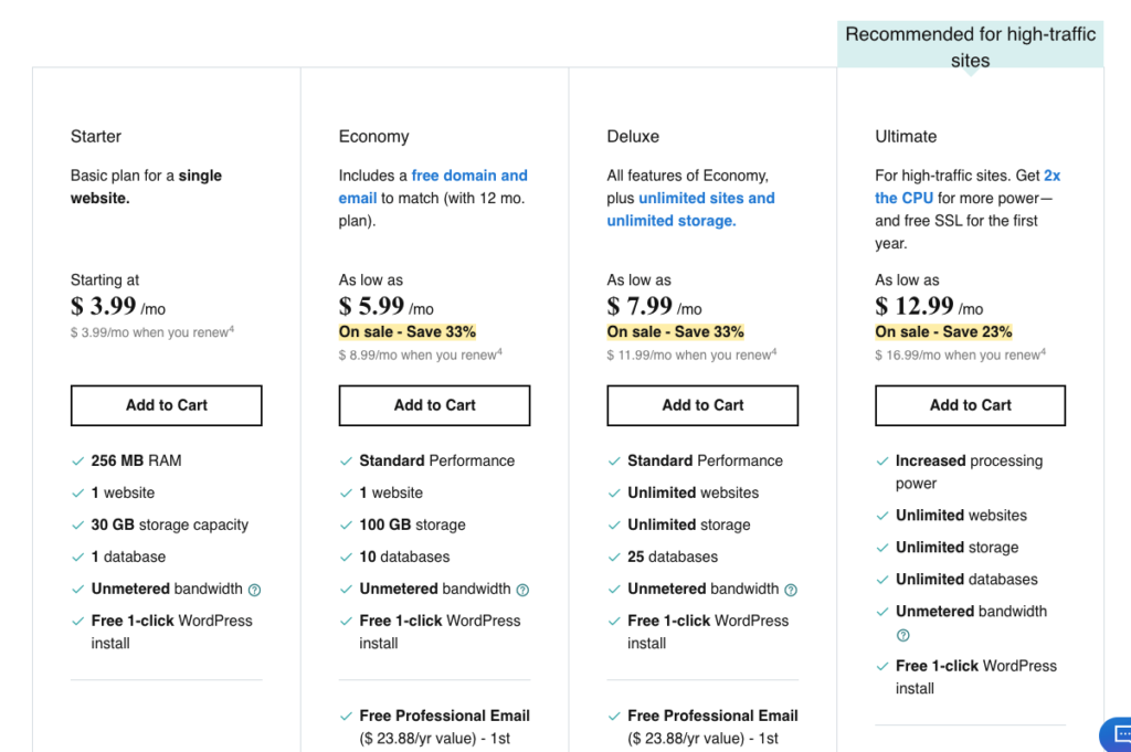 godaddy-pricing-plans