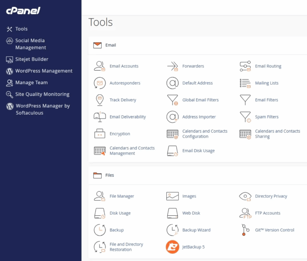 Hosting.com cPanel Settings