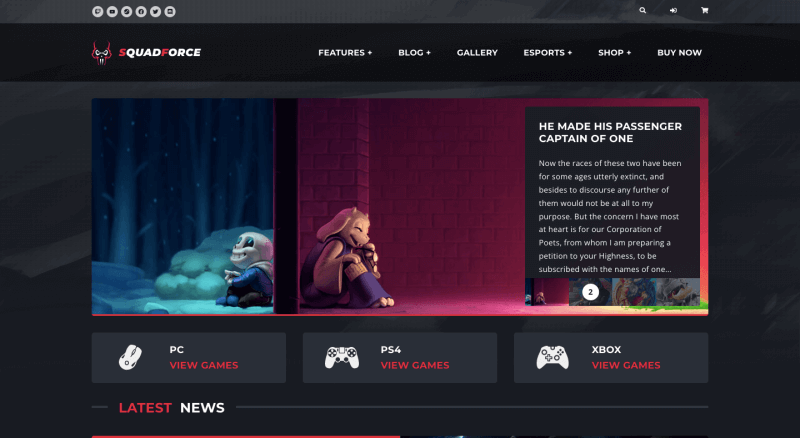 Esport X Gaming - WordPress theme