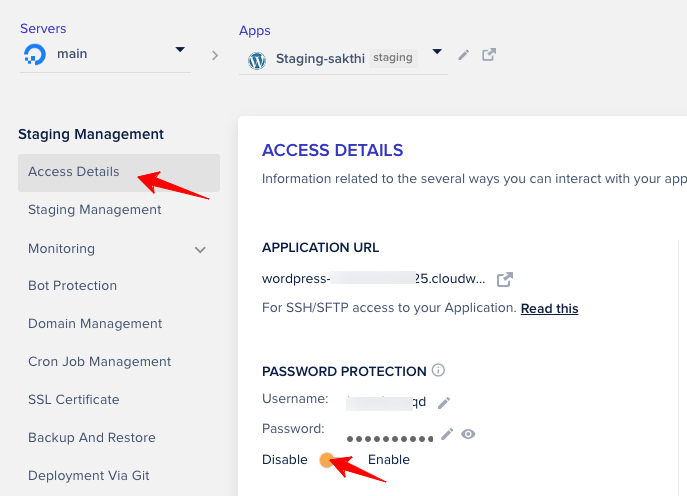 password-disabled-cloudways-staging