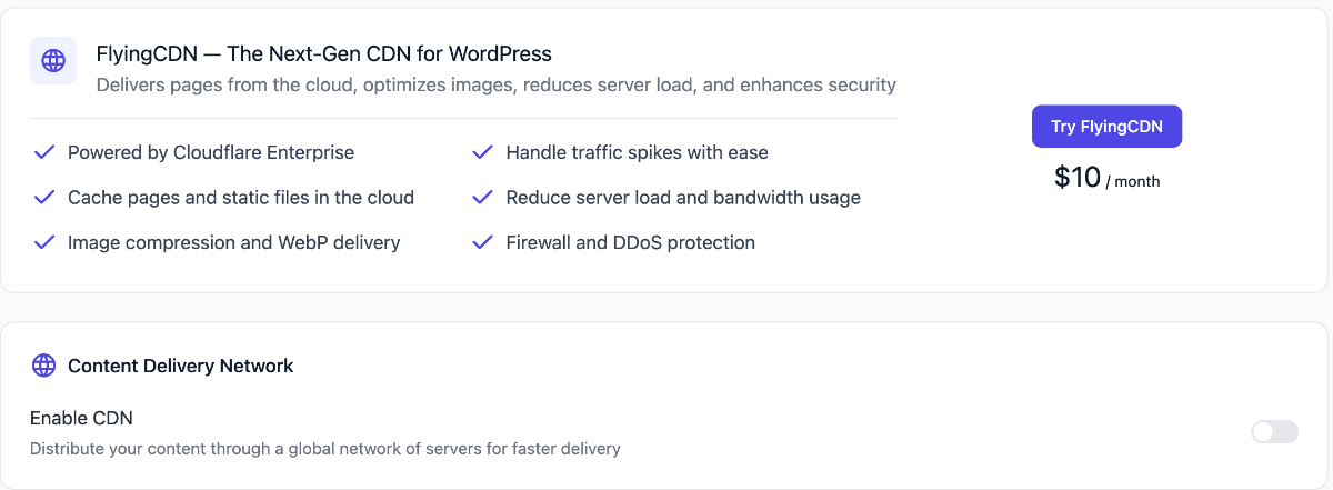 Flyingpress CDN FlyingPress CDN Settings
