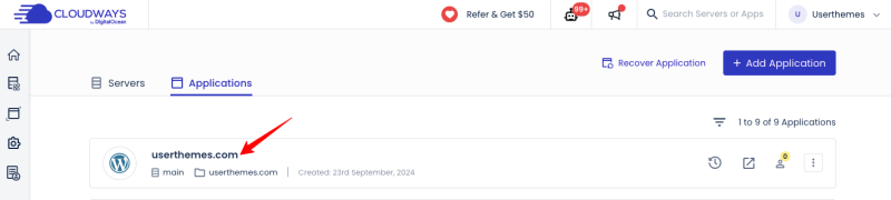 select-cloudways-application