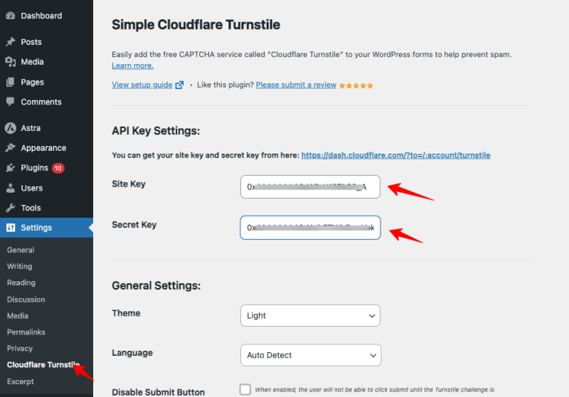 turnstile-plugin-settings