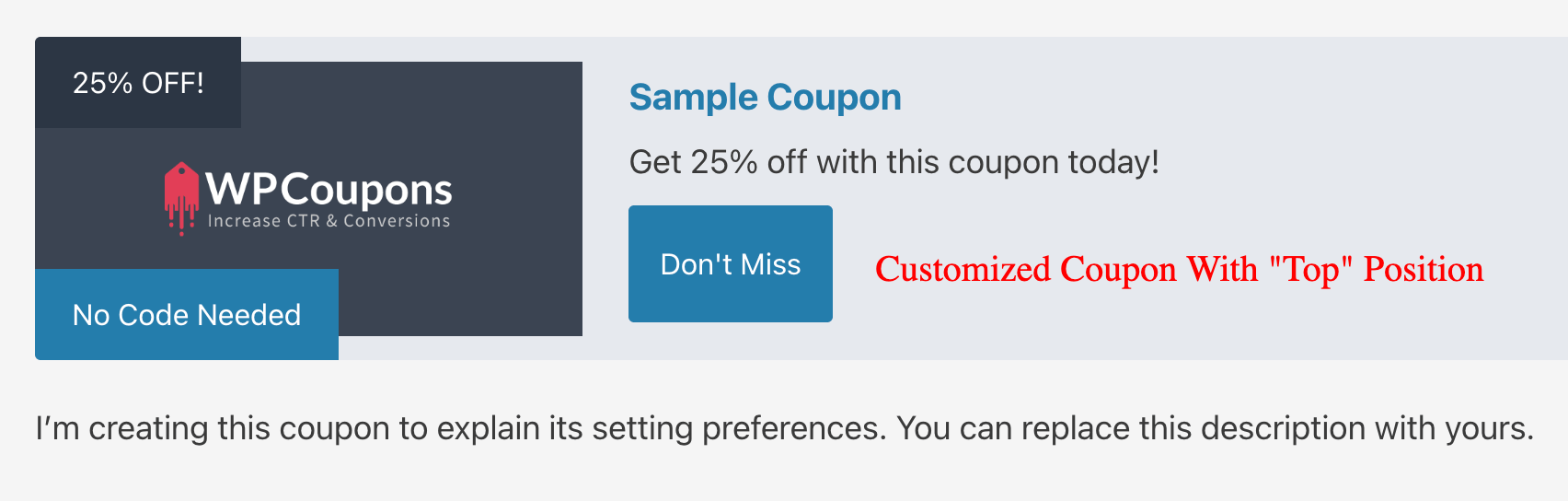 Single Coupon Output