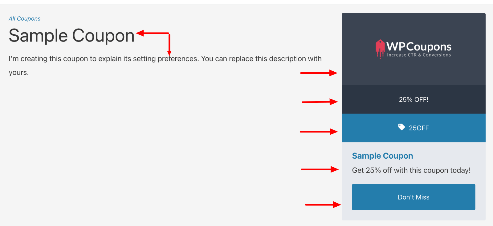 Sample Coupon Customization Options